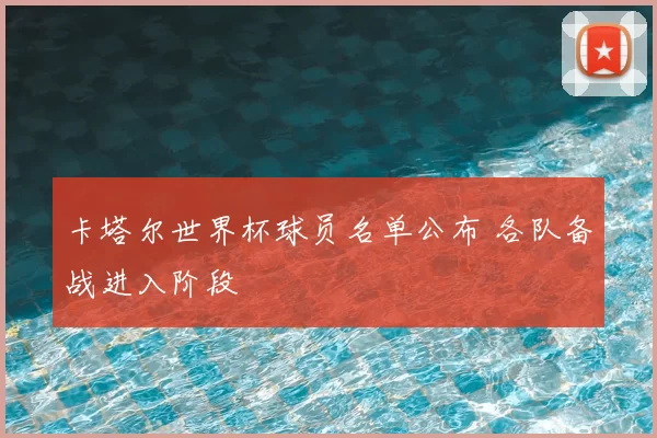 卡塔尔世界杯球员名单公布 各队备战进入阶段